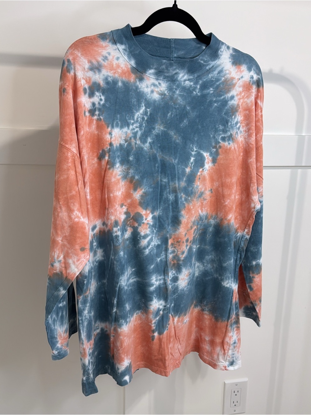 We The Free Tie-Dye Long Sleeve Top in Blue & Coral